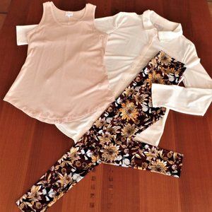 LULAROE! VALENTINA SHIRT, TANK TOP & OS- LEGGINGS
